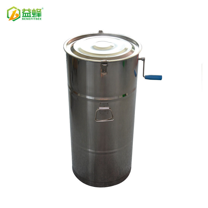 益蜂蜂具2框手动不锈钢摇蜜机无缝波纹盖通用甩蜜打糖桶离心机
