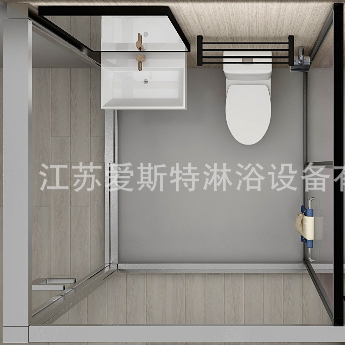 整体淋浴房卫生间带底座免防水移动玻璃浴室酒店公寓一体式厕所