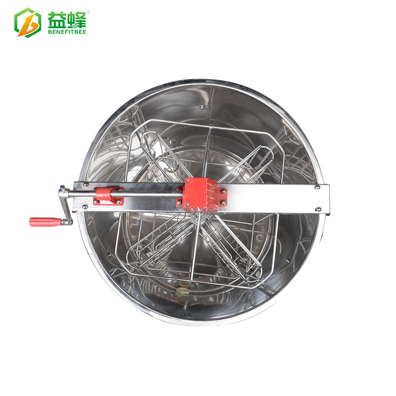 益蜂蜂业4框手动自翻盖纯不锈钢翻脾摇蜜机养蜂工具摇蜜桶离心机
