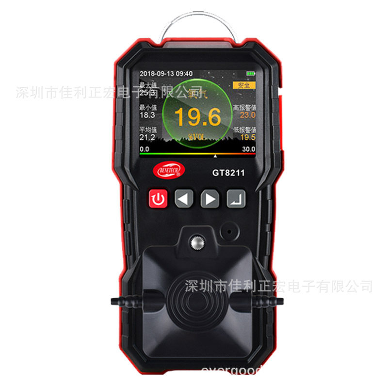 标智氧气检测报警器GT8211高灵敏度数显O2浓度探测记录仪