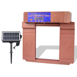 跨境专供智能双开鸡舍电动门太阳能自动充电定时防夹宠物屋鸡窝门