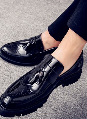 红色铆钉增高鞋 男士夏季内增高男式6CM正装商务系带X皮鞋男鞋皮