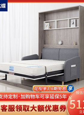 小户型家用e隐形床一体组合客厅多功能双人折叠床带沙发墨菲床壁