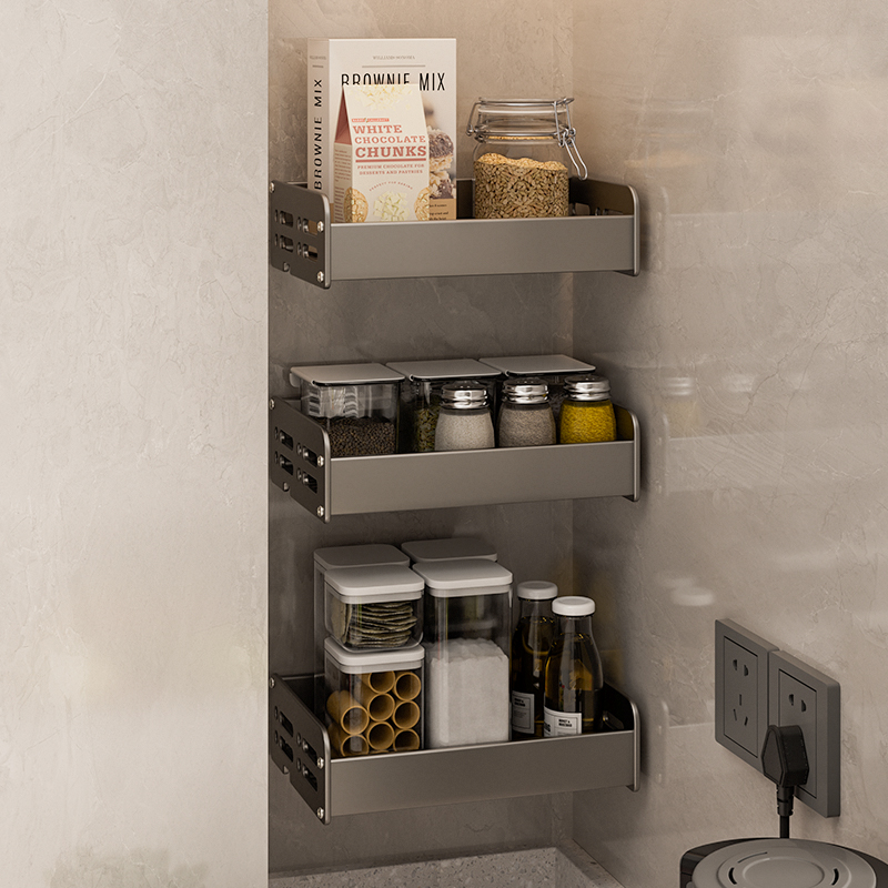 厨房小型置物架壁挂小尺寸20CM长宽免打孔35厘米窄款15公分收纳架