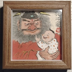 纯手绘钟馗护子图