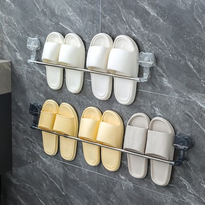 吸盘伸缩拖鞋架浴室免打孔专用拖鞋挂架沥水架子卫生间壁挂置物架