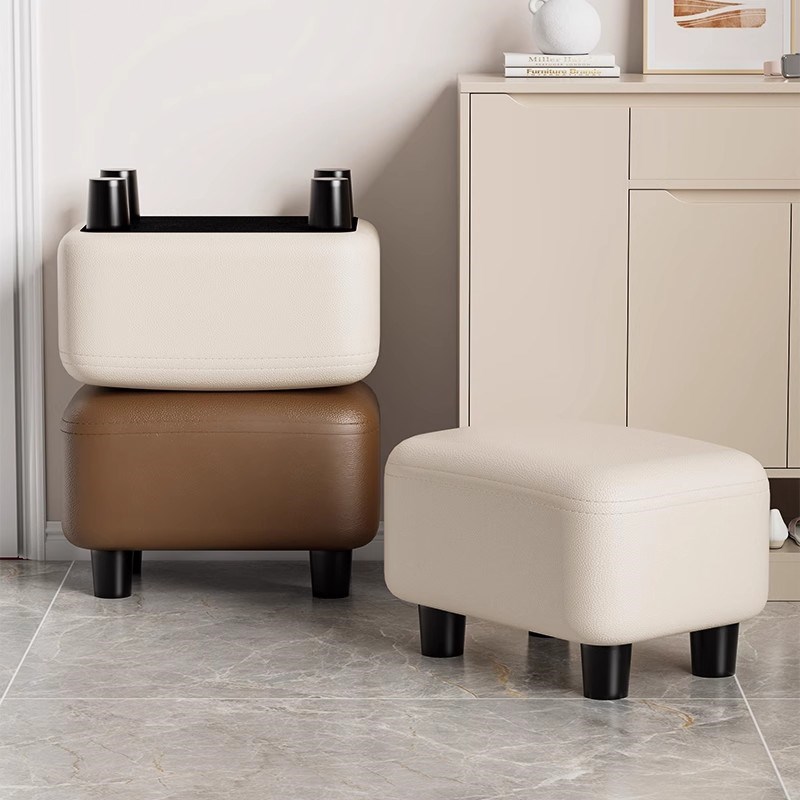 换鞋凳门口家用入户玄关穿鞋凳高级感客厅软包沙发矮凳实木小凳子