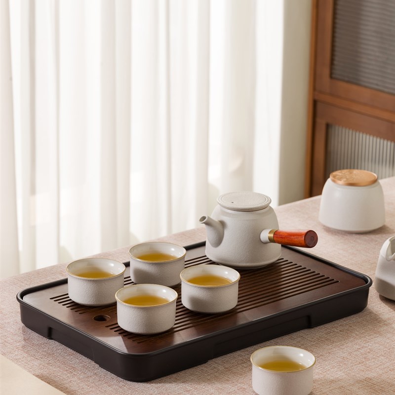 茶盘家用功夫茶具托盘干泡台小型茶海茶台一人用放茶X杯水杯沥水