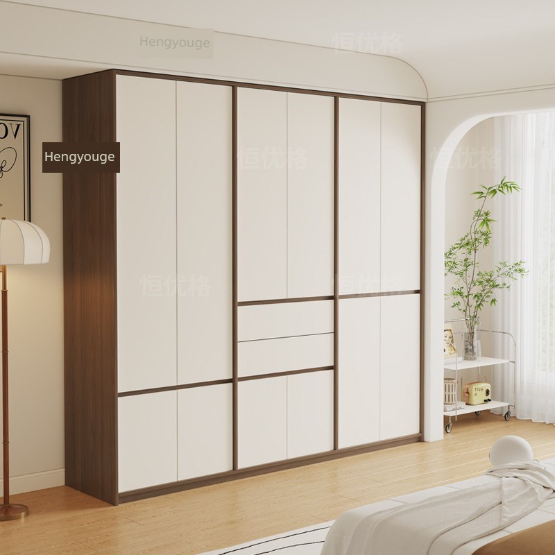 现代极简分割衣柜,enf级实木Osb板,无拉手设计,适合卧室使用