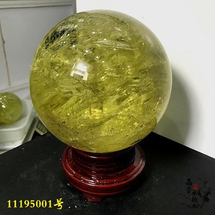 颜色黄 一物一图 水晶原石打磨 黄晶球 16.2CM 天然黄水晶球摆件