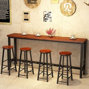 吧凳铁艺吧台桌椅简约餐桌椅桌椅奶茶店长条甜品吧台现代西餐厅