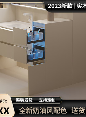 实木浴室边柜落地式m立柜玄关柜卫生间浴室组合收纳储物柜地柜定