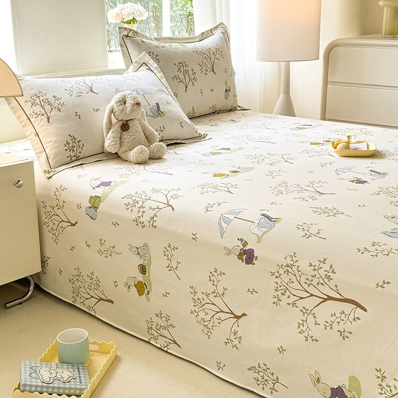 A类全棉加厚床单单件100纯棉磨毛被单枕套单人双人学生宿舍三件套