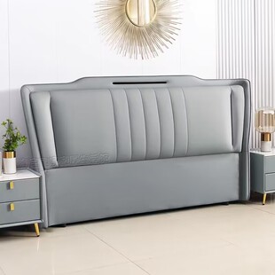 床头软包靠背实木主卧简约现代1.8米2米宽L新款单个床头板单卖定