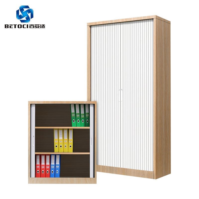 办公橱柜百叶PVC卷帘推拉门轨道 储物文件柜隐形静音伸缩移门滑轨