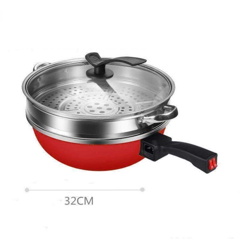 电炒锅微压不粘锅大功率家t用一体式多功能插电锅炒菜电热锅麦饭