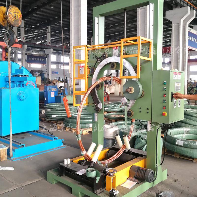 现货供应钢丝线卷缠绕包装机铜丝打包机线材线体立式缠绕包装机