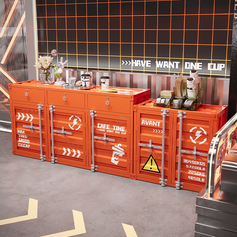 集装箱储物柜置物柜厨房餐边柜收纳柜酒吧餐厅柜子工业风茶水酒柜