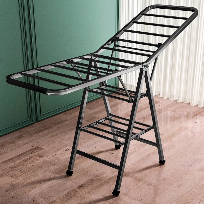 免安装晾衣架落地可折叠晒被A架碳钢室内家用挂衣架阳台晒被子