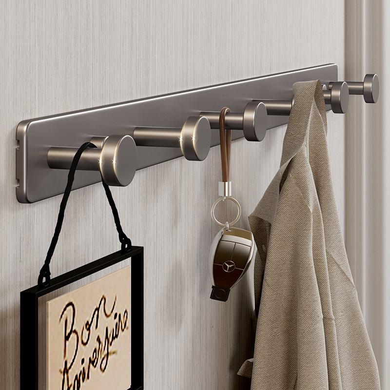 免打孔挂衣钩壁挂墙上进门u玄关强力粘胶卫生间厨房收纳挂衣架排