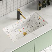 方形台下盆陶瓷单盆平底嵌入式 洗手盆水磨石洗面卫生间池盆洗脸盆