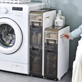 收纳柜隙所卫生间置物架落地式 子抽屉储物柜浴室收纳架夹缝 免安装