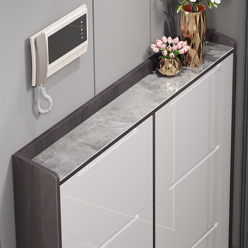 现代简约翻斗鞋柜小户型家用门口翻斗玄关柜R入户多功能收纳柜