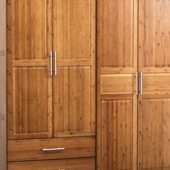 3柜子储物柜实结竹木衣柜带门全衣橱收纳柜耐卧室用落地简易楠竹