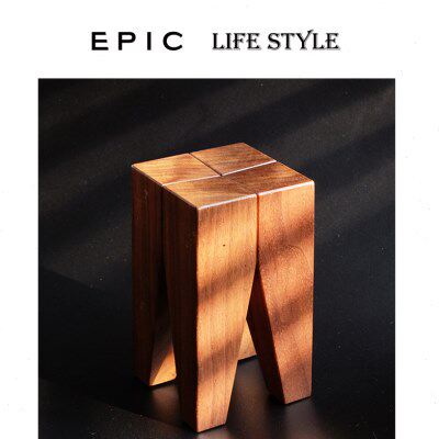 实木边几木墩模型桌上摆件纯手工制作 ST04坐凳复古正方形工艺品