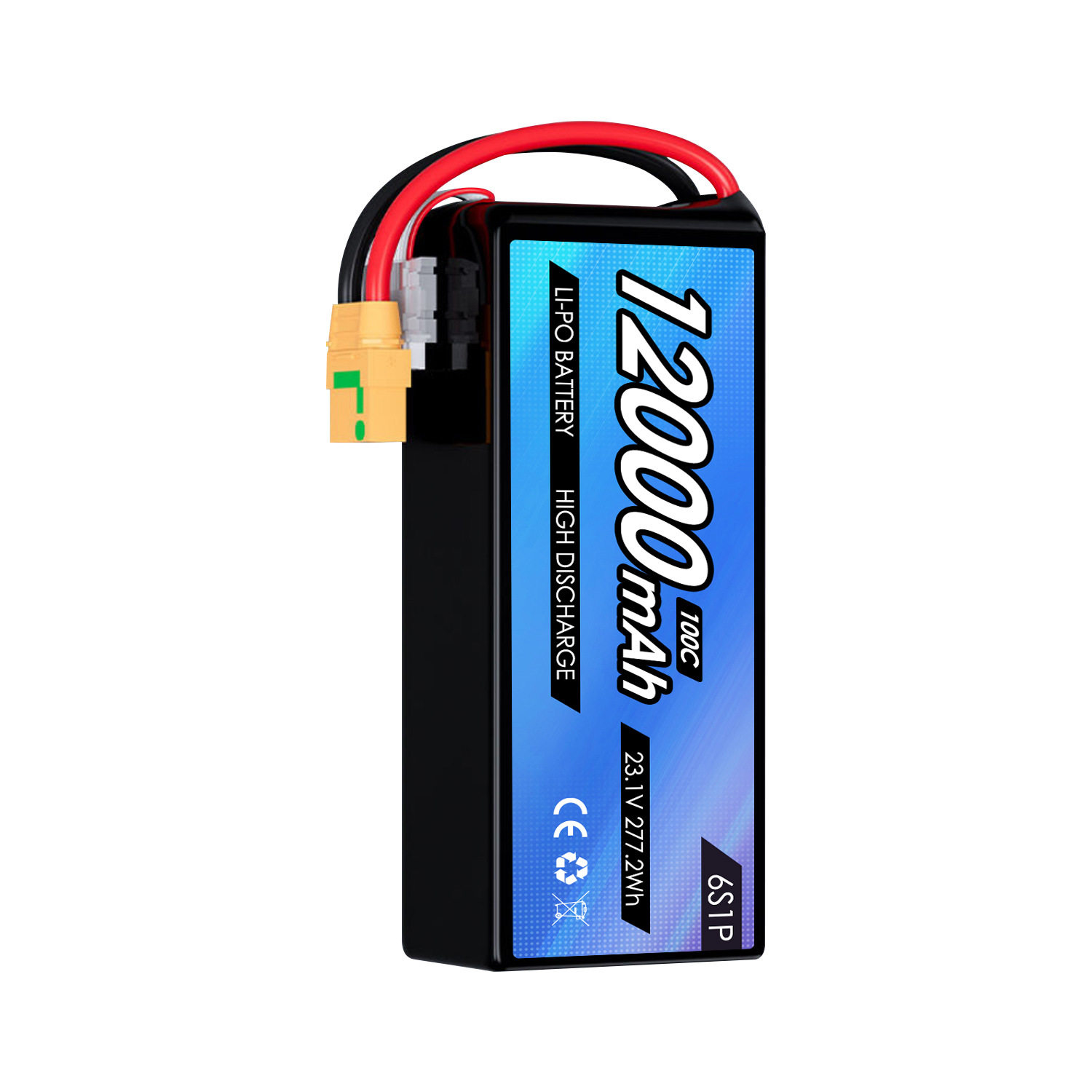 锂聚合物无人机电池适用于7-8英寸23.1V12000mAh100C锂铁电池