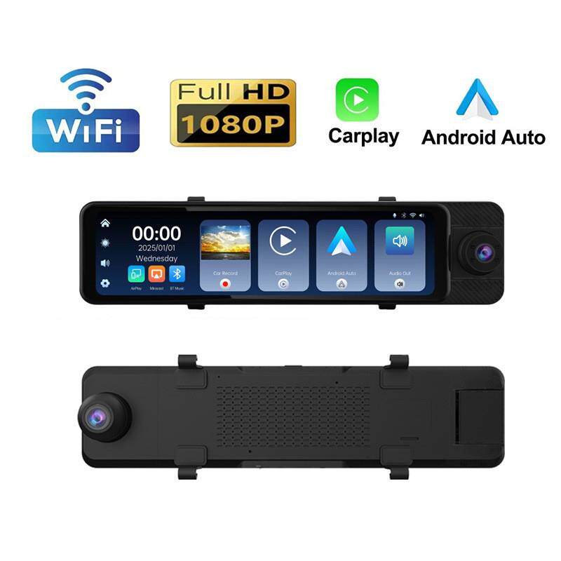 3录行车记录仪车内车前车后同时记录高清夜大广角倒车影像Carplay
