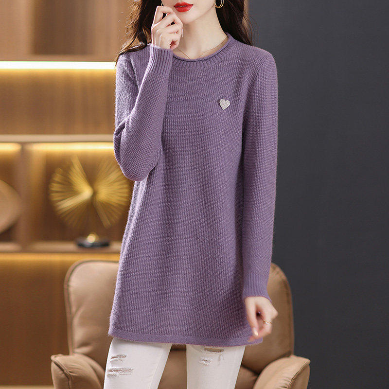中长版毛衣女秋冬外穿遮屁股2025新款低领针织打底衫洋派内搭上衣