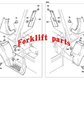-1521脚踏板5配件叉车-13丰田挡泥板-7FB1TOYOTA护板026装饰25713