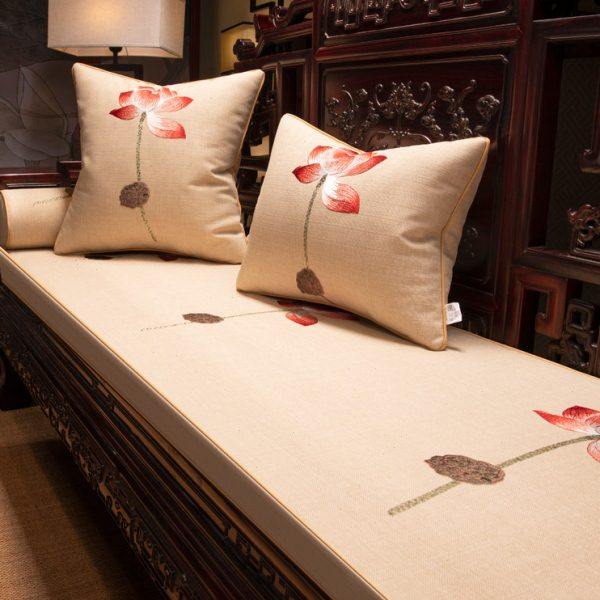 新中式罗汉床坐垫红木沙发垫四季通用棉麻座垫防滑海绵乳胶垫定制,居家布艺,沙发垫,淘宝优惠券,粉丝福利购,淘宝优惠卷