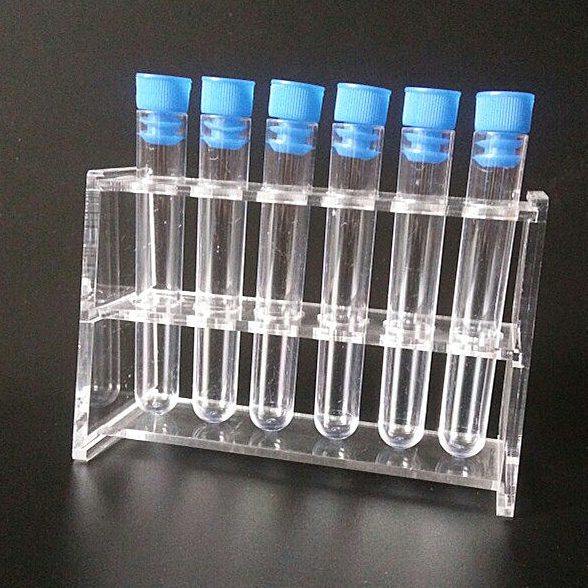 试管架套餐 6支 16*100塑料试管带塞+ 单排6孔有机试管架 &Phi;16mm