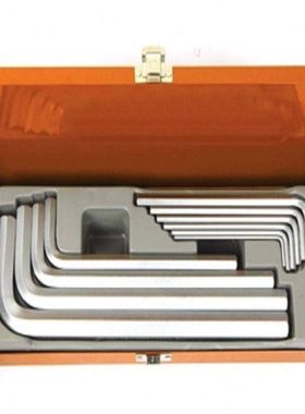 钢盾 S050025 12件套公制加长内六角扳手（铁盒）加硬S2钢材材质