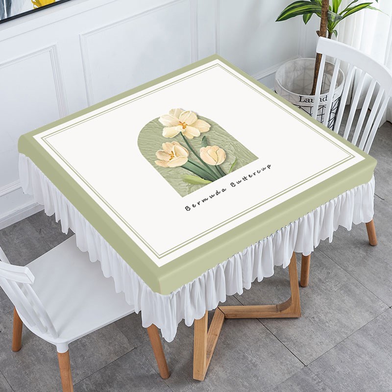 新款方桌桌布防水防滑正方形餐桌布轻奢高级感茶几罩套Z北欧方桌