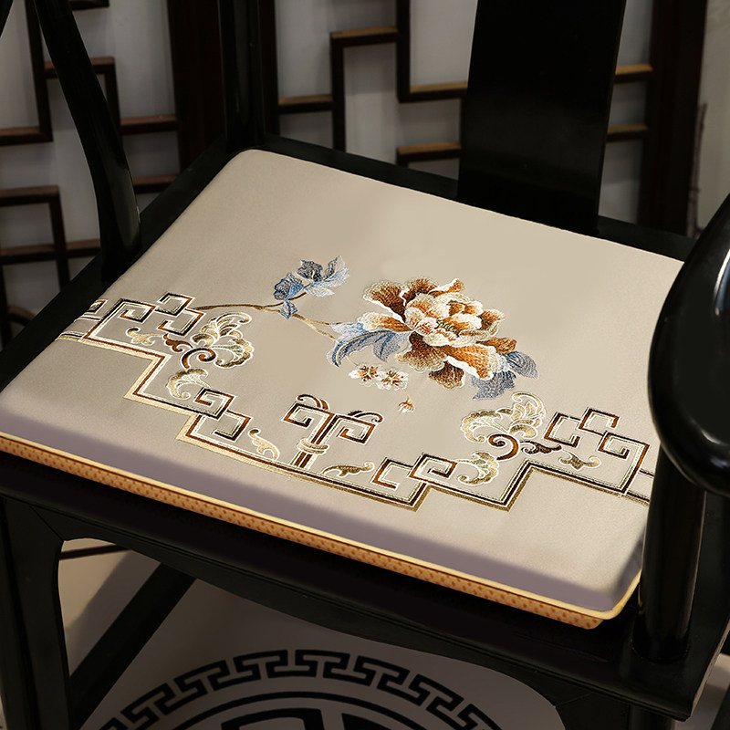 中式椅垫喜庆红色坐垫实木椅子垫C子圈椅太师椅皇宫椅垫防滑可定