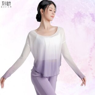 网纱上衣身韵装现代舞练功服服舞蹈服渐变古典舞飘逸女春中国长袖