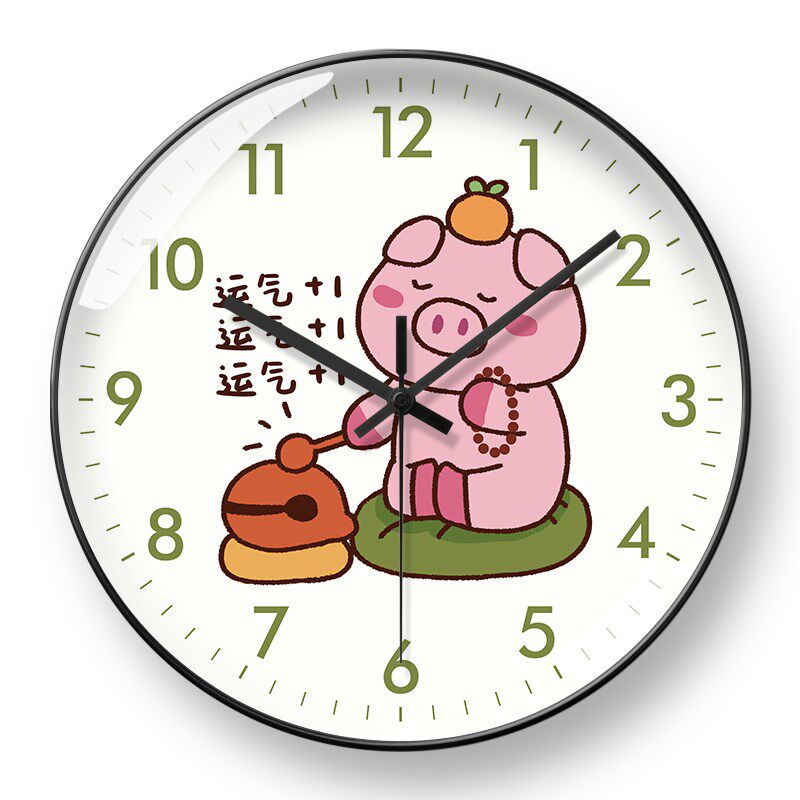 创意挂钟客厅f电波钟表自动对时卡通可爱现代简约静音卧室2024新