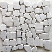 贴木鹅卵石鱼池白吧台墙贴灰色浅天然大理石石材马赛克外墙片纹碎