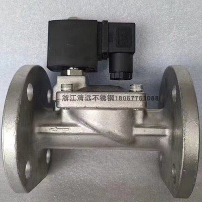 电池3常220V4先导V2不锈钢电磁阀16常闭式416开公斤302W法兰阀12V