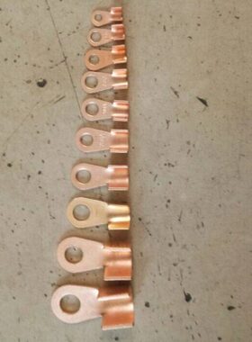 螺钉8铜鼻子开口大电流冷压A紫铜孔O线鼻子0T-耳压0线接线端子