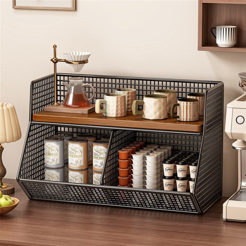 置物架桌面收纳架客厅p餐桌台面咖啡架子多层整理茶包盒茶几水杯