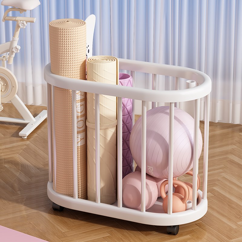 瑜珈垫收纳d筐家用大容量可移动体育器材置物架球类运动工具收纳