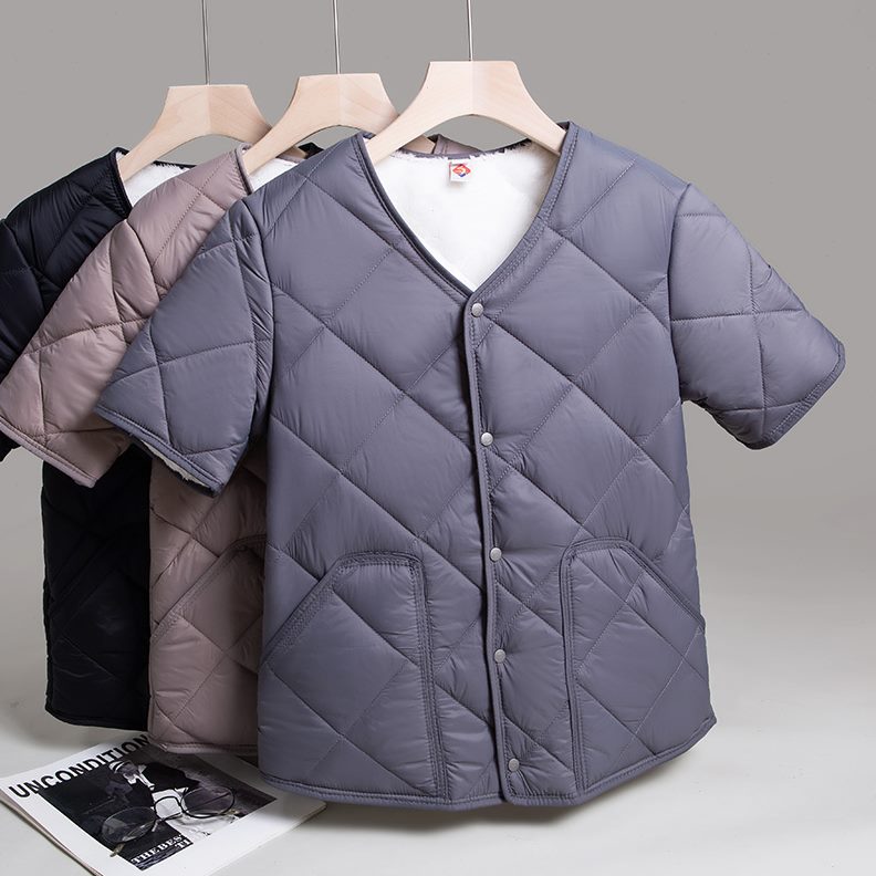 工作服加绒加厚坎肩内胆棉背心小马甲女护肩棉衣马夹短袖半袖羽绒