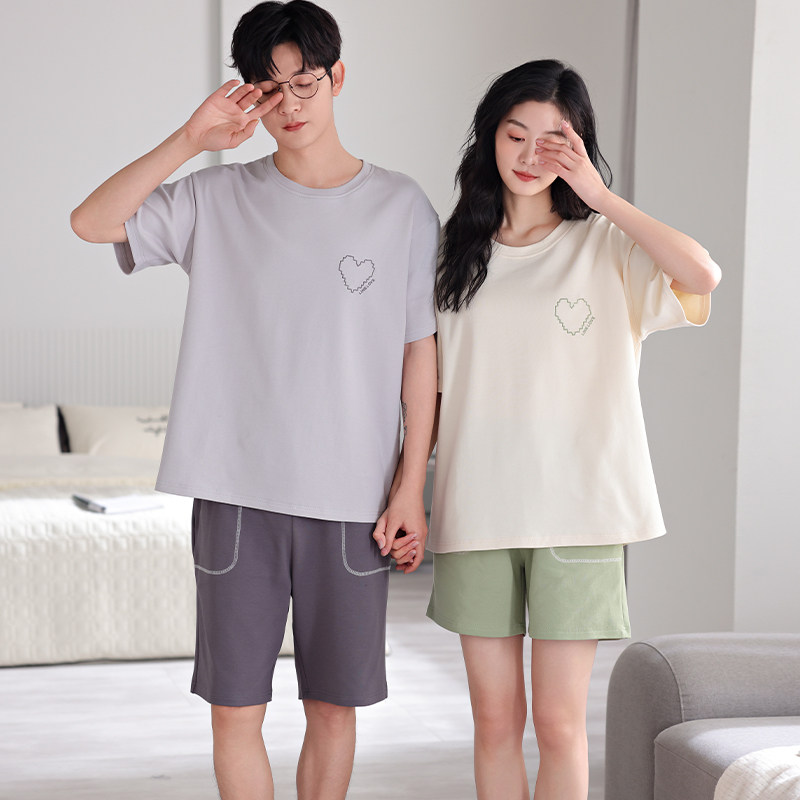 情侣装睡衣夏季新款纯棉家居服女