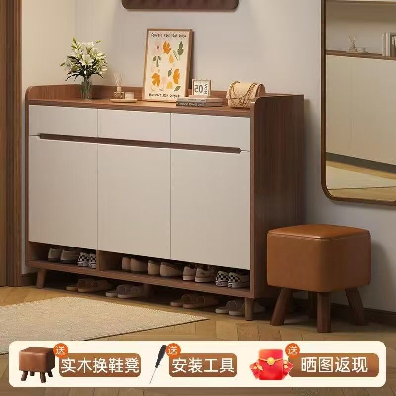 新中式鞋柜家用进门厅柜多层门口鞋柜长方形鞋柜长条形Z鞋架防灰