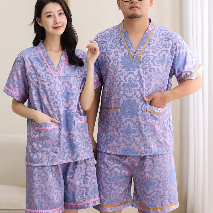 棉汗蒸服女桑拿300质足大码男款服家居睡衣浴衣花提疗洗浴斤按摩