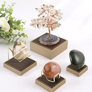 水晶展示架小摆件支架玉石奇石摆放架文玩架矿标陈列石头展示底座